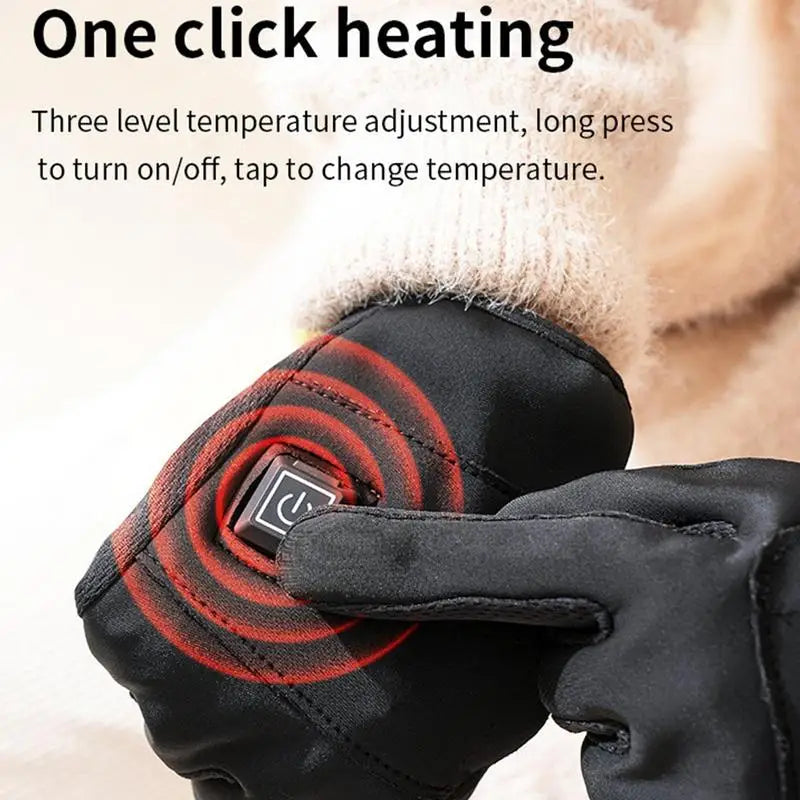 Warming Gloves Battery Operated Typing Gloves 3 Temperature Settings Heated Mittens Heating Gloves With Elastic Cuff Design For