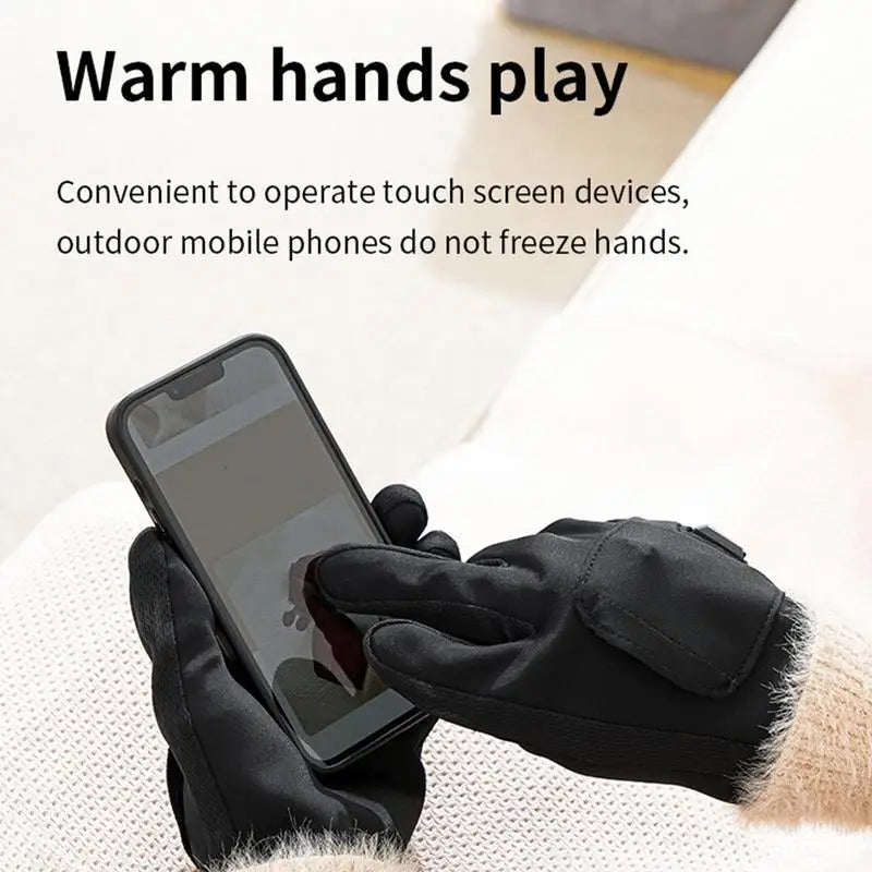 Warming Gloves Battery Operated Typing Gloves 3 Temperature Settings Heated Mittens Heating Gloves With Elastic Cuff Design For