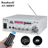 SUNBUCK AV-660BT Sound Amplifier CH 2.1 Power Amplifiers For Home Car Meeting Theater AMP Support EQ FM USB SD Card 2 Mic input