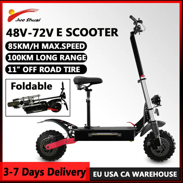 OFF Road Electric Scooter 1200W-6000W Dual Motor Scooter Electric Dual Shock Apsorption Trottinettes électriques with Seat