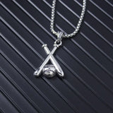 Simple Fashion Trend Baseball Bat Pendant Necklace Men and Women Creative Niche Street Party Valentine's Day Gift PendantJewelry