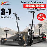 Electric Scooter 2500W/6000W Strong Dual Motor Scooter Electric 85KM/H Top Speed Trottinettes électriques with Seat for Adults