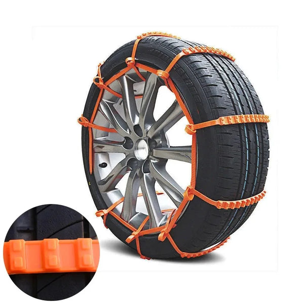 10Pcs Anti Skid Snow Chains Anti Slip Car Winter Tire Wheels Chains 3 Grooves for Winter Outdoor Snow Tire Emergencyncy