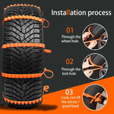 10Pcs Anti Skid Snow Chains Anti Slip Car Winter Tire Wheels Chains 3 Grooves for Winter Outdoor Snow Tire Emergencyncy