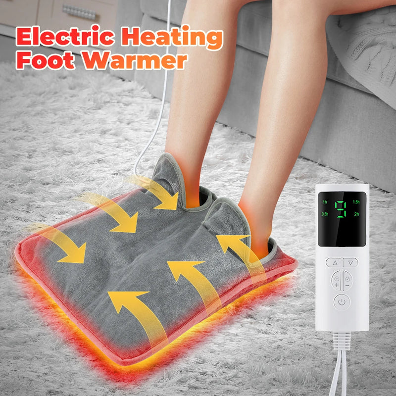 Winter Electric Foot Heating Pad Universal Soft Plush Washable Feet Foot Warmer 9 Gears Heater Household Foot Warming Mat