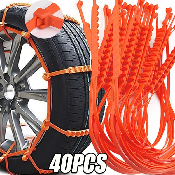 10/40pcs Car Tire Chains Winter Snow Anti-Skid Tyre Cable Ties Auto Outdoor Snow Tire Tyre Anti Skid Chain Emergency Accessories