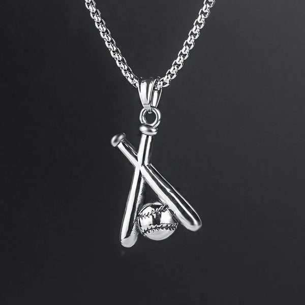 Simple Fashion Trend Baseball Bat Pendant Necklace Men and Women Creative Niche Street Party Valentine's Day Gift PendantJewelry